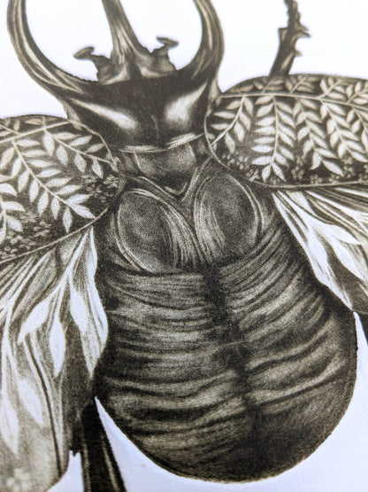 Forest Herald - Original Mezzotint and Debossing