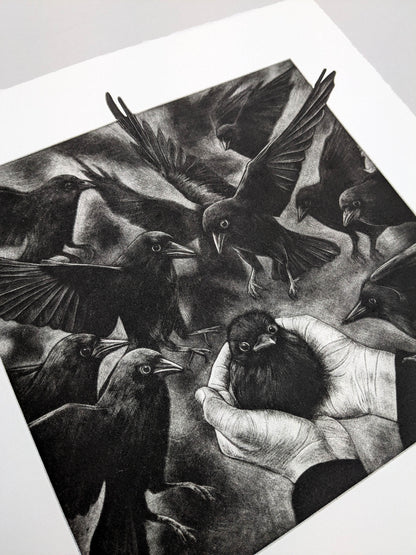 In Their Keeping - Original Mezzotint and Debossing