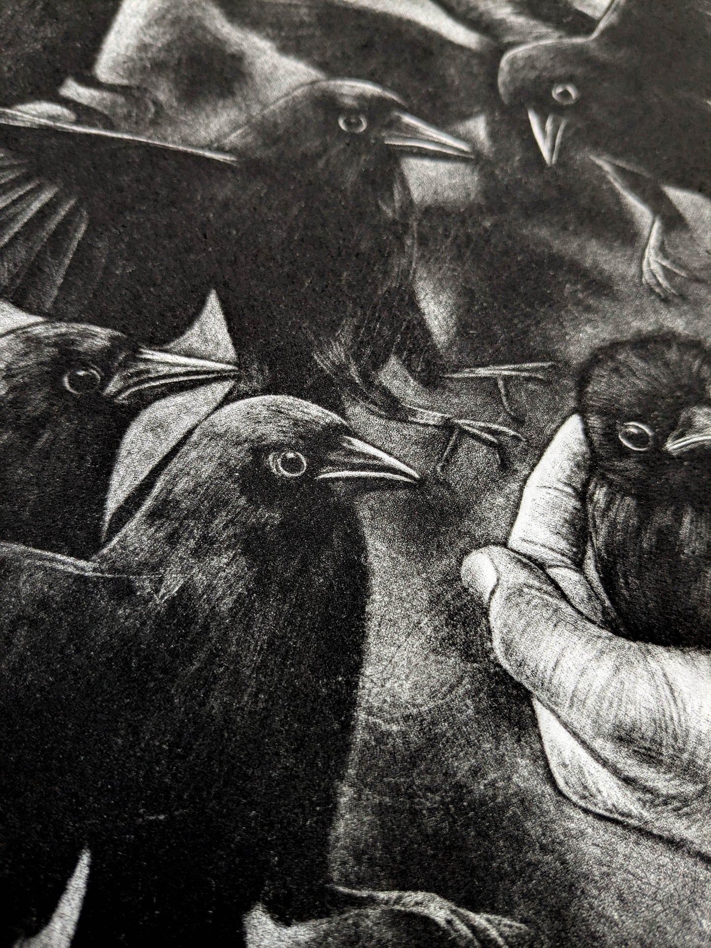 In Their Keeping - Original Mezzotint and Debossing