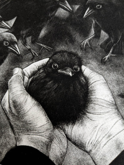 In Their Keeping - Original Mezzotint and Debossing